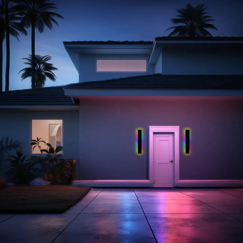 Nyx lineært udendørs væglampe sort LED finish udgave | Lersk