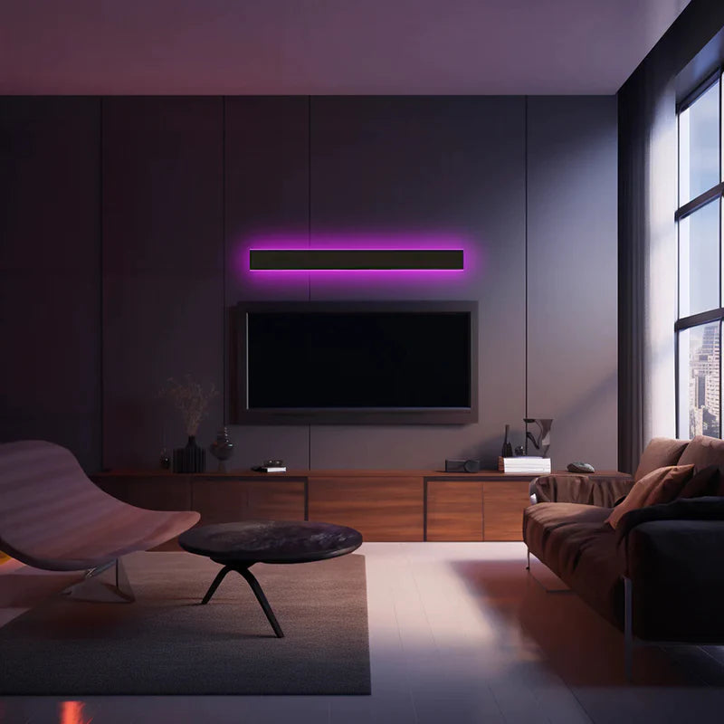 Nyx lineært udendørs væglampe sort LED finish udgave | Lersk