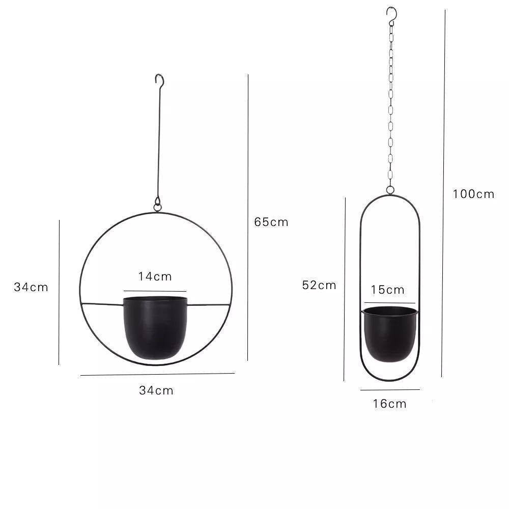 Nivara Inky Finish Metal Hanging Planter for Modern Homes | Lersk