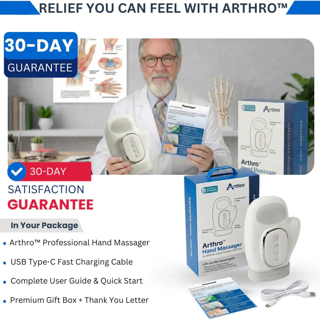 ArthroFlex Pro 3-i-1 Opvarmet Håndmassager – Kompressions- og Håndledskomfortsystem | Lersk