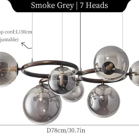 Elara Glass Orb Chandelier Modern Ceiling Light Fixture | Lersk