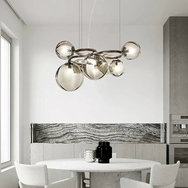 Elara Glass Orb Chandelier Modern Ceiling Light Fixture | Lersk
