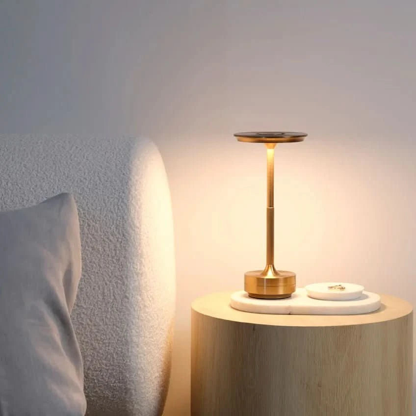 Rechargeable Cordless LED Table Lamp With Touch Dimmer And Modern Metal Design | Lersk
