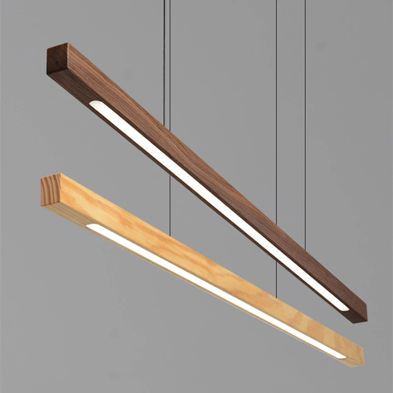 SolaraWood Adjustable Height LED Pendant Light for Dining Rooms | Lersk