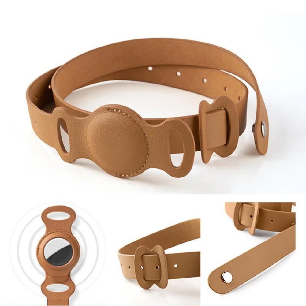 LuxeLeather AirTag Dog Collar For Pets And Dogs, Classic Leather Collar Designed For AirTag Tracking | Lersk