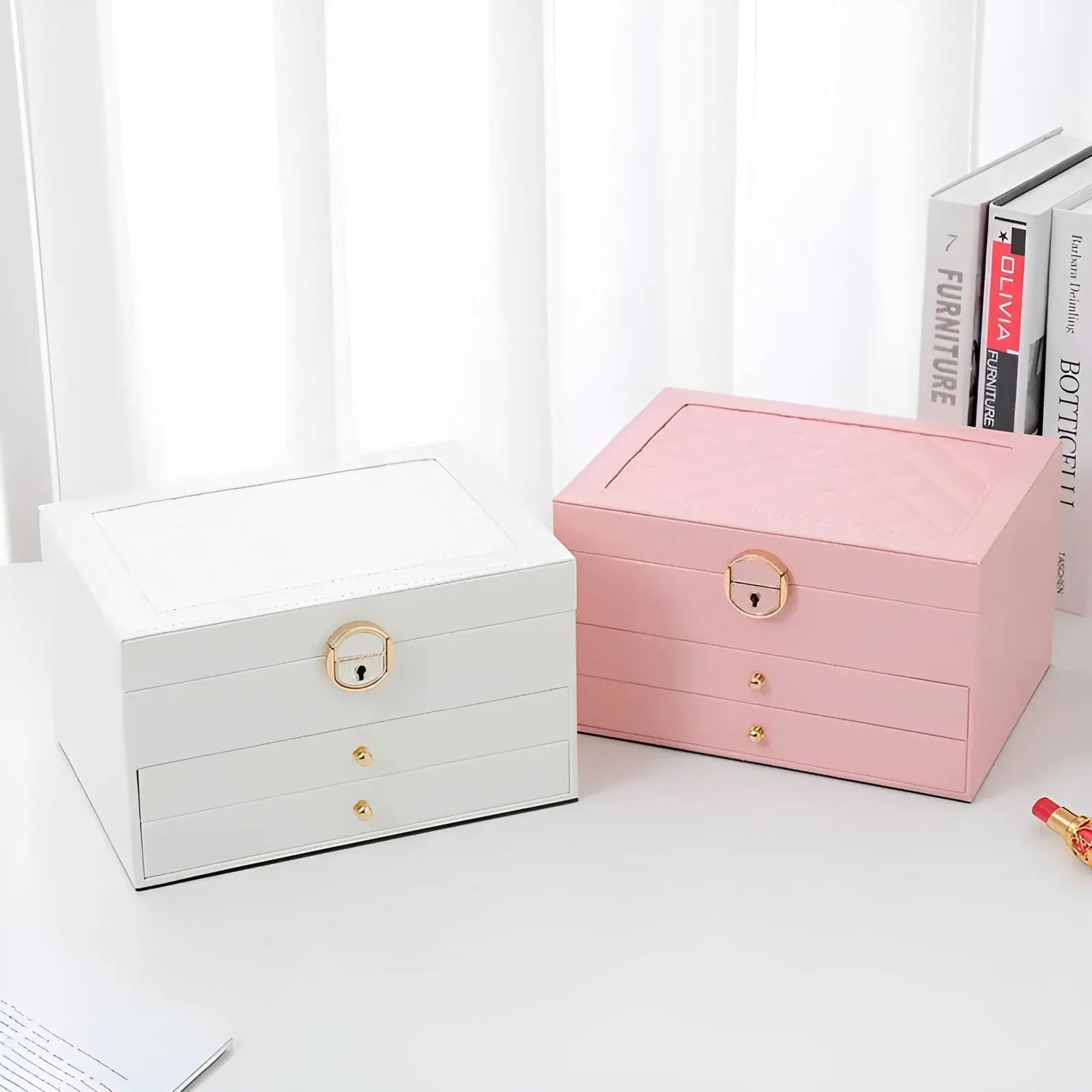 صندوق مجوهرات فاخر متعدد الطبقات من EleganceBox من حلول تخزين المجوهرات EleganceBox | Lersk