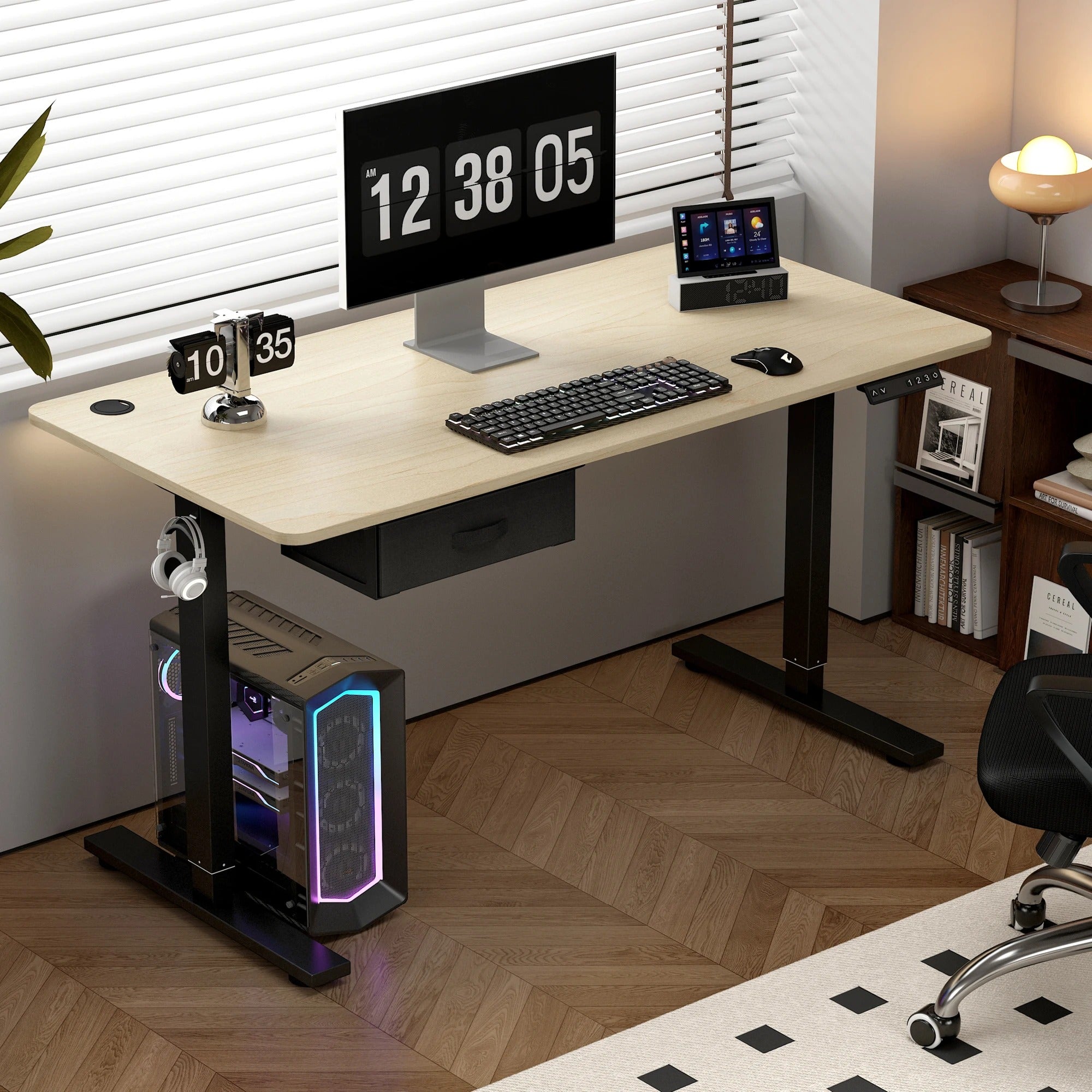 Elektrický výškově nastavitelný stojací stůl VarioLift pro domácí kancelář | Lersk