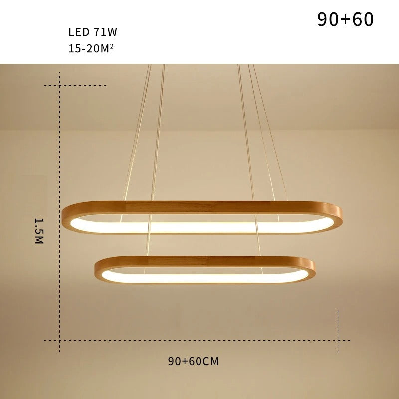 Varela Minimalist Wooden LED Pendant, Dimmable Dining Light | Lersk