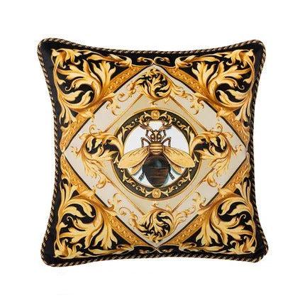 Elara Velvet Bee Print Cushion Cover In European Art | Lersk