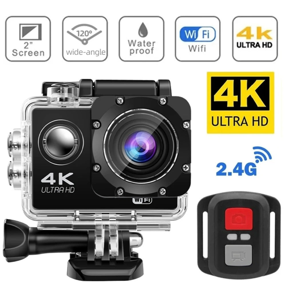 Caméra d'action AeroNova 4K avec WiFi étanche pour vlogs en extérieur | Lersk