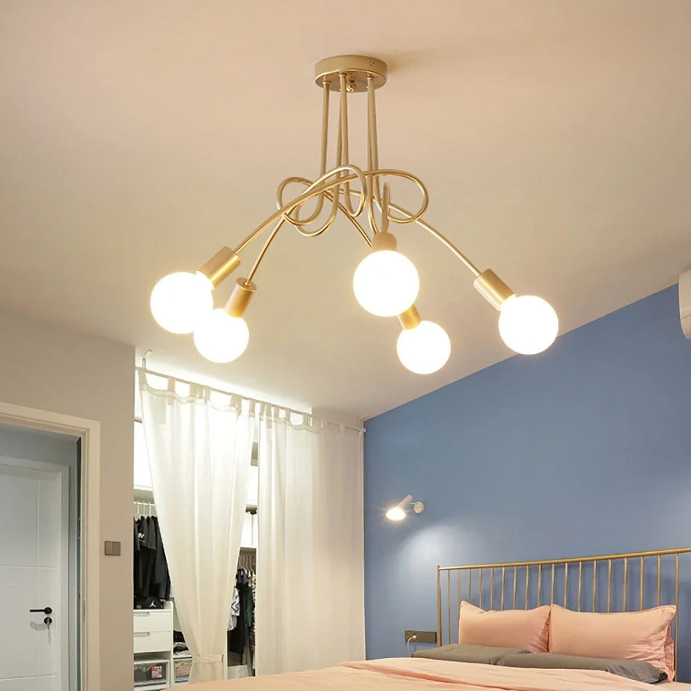 Elara Vintage Chandelier - Wrought Iron LED Pendant Lamp | Lersk