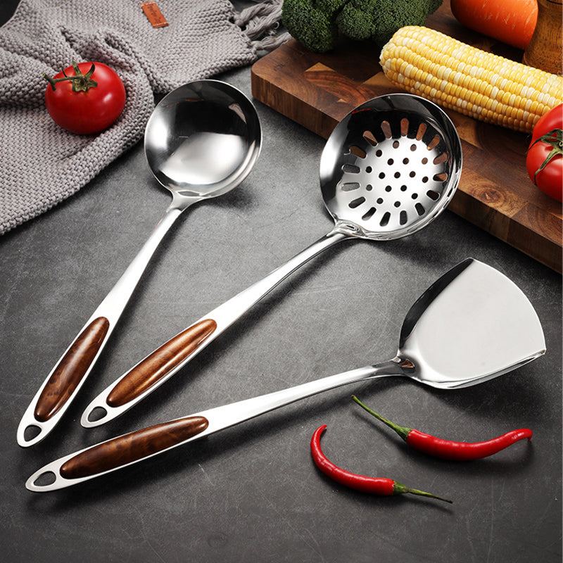 Set di 10 utensili da cucina in acciaio inox Viretta con manici ergonomici | Lersk