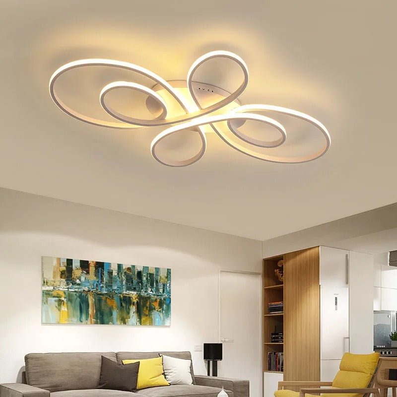 LumaNova Multi-Ring LED Ceiling Light With Dimmer For Living Rooms | Lersk