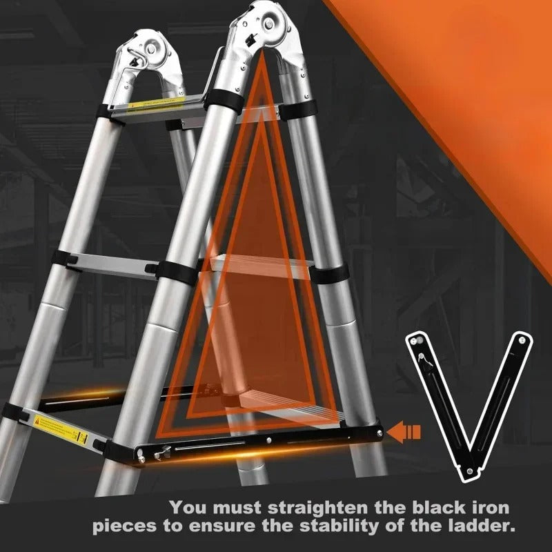 سلم تلسكوبي قابل للطي أفينتا مع أقدام مانعة للانزلاق | ليرسك