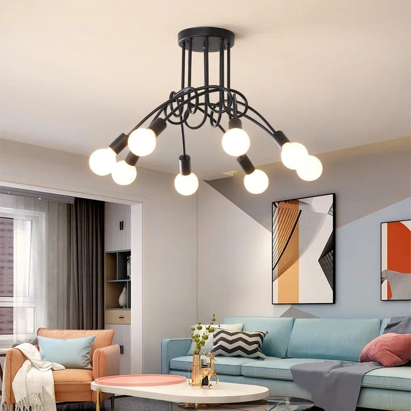 Elara Vintage Chandelier - Wrought Iron LED Pendant Lamp | Lersk