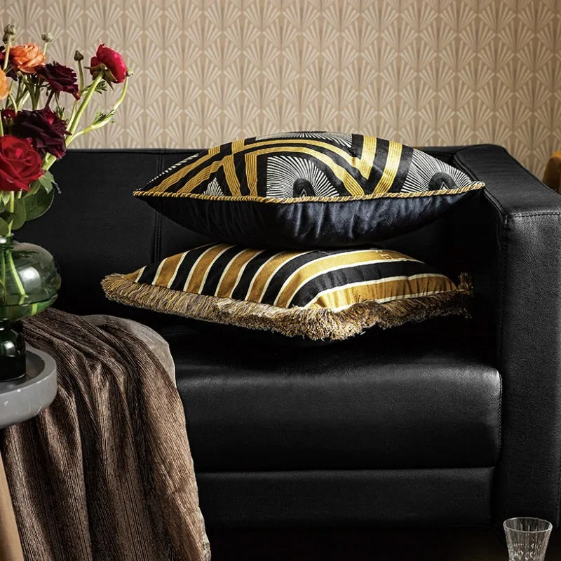 Elara Velvet Bee Print Cushion Cover In European Art | Lersk