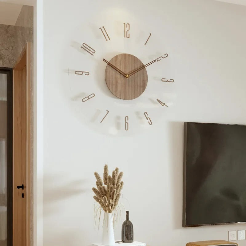 Nástěnné hodiny Aeron Minimalistické Masivní Dřevo Tiché Quartz | Lersk