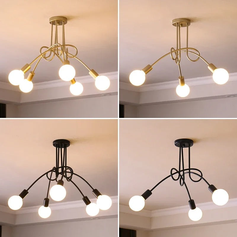 Elara Vintage Chandelier - Wrought Iron LED Pendant Lamp | Lersk