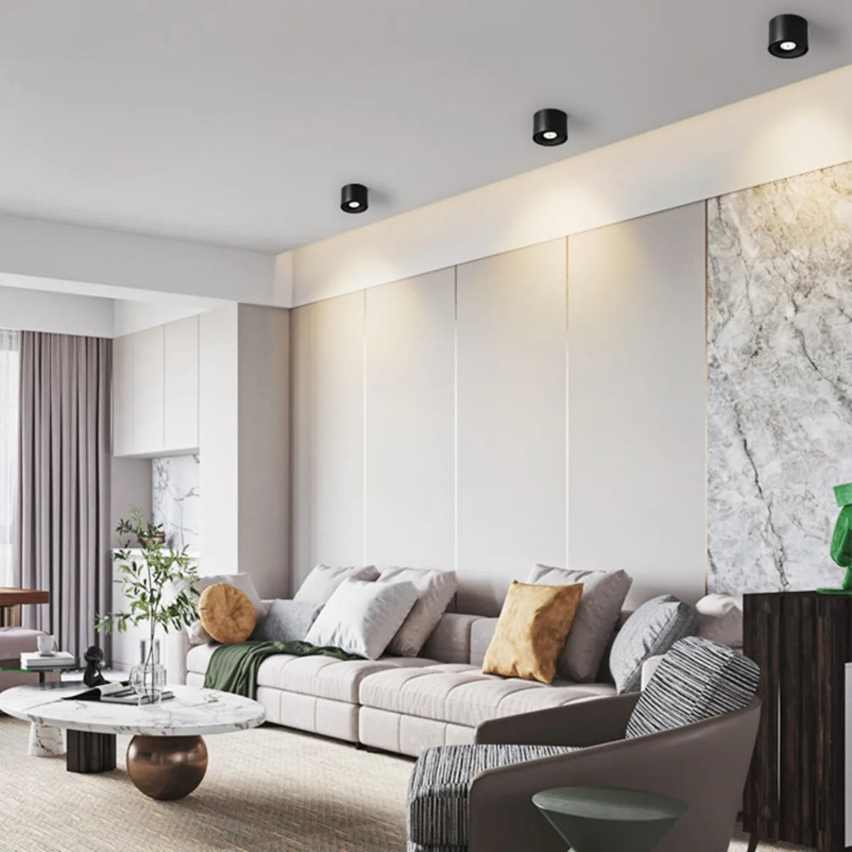Otočné LED bodové světlo s nastavitelným stropním downlightem, hliníkový design | Lersk