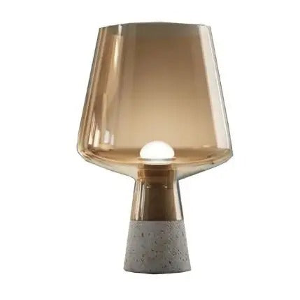 Lumora jantarová skleněná stolní lampa s pevným cementovým podstavcem