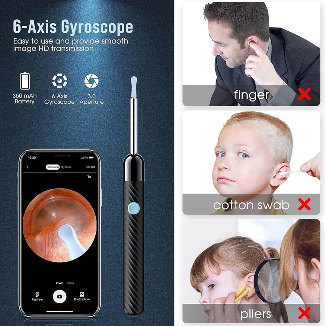 Auravue odstraňovač ušního mazu s 1080P HD kamerou a nastavitelnými lopatkami | Lersk