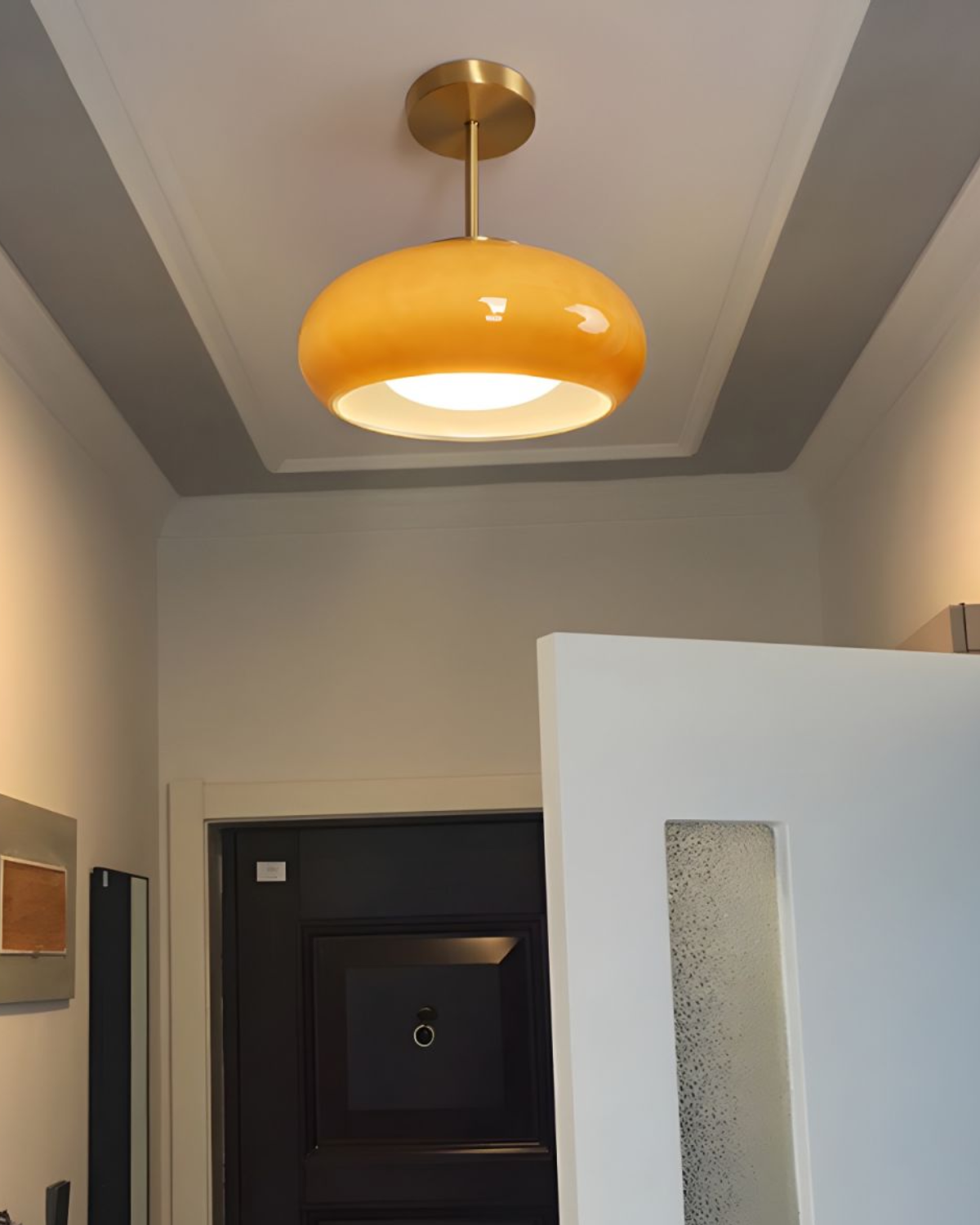 LumaBrass Frosted Glass Ceiling Light With Brass Mount | Lersk
