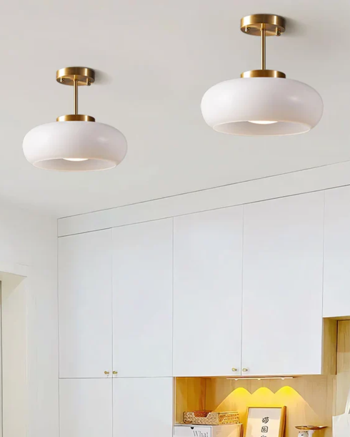 LumaBrass Frosted Glass Ceiling Light With Brass Mount | Lersk