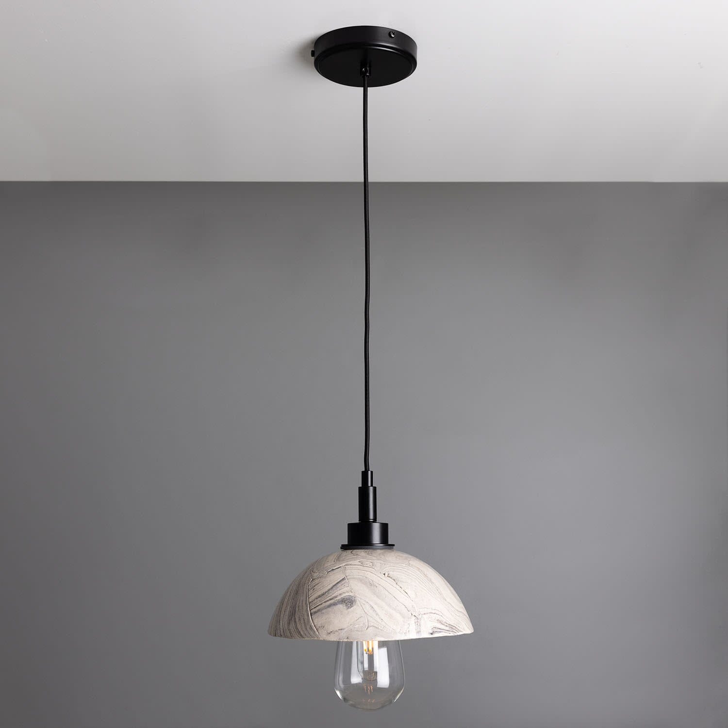 Ravelle Mramorové keramické závěsné koupelnové svítidlo 20cm IP44 | Lersk