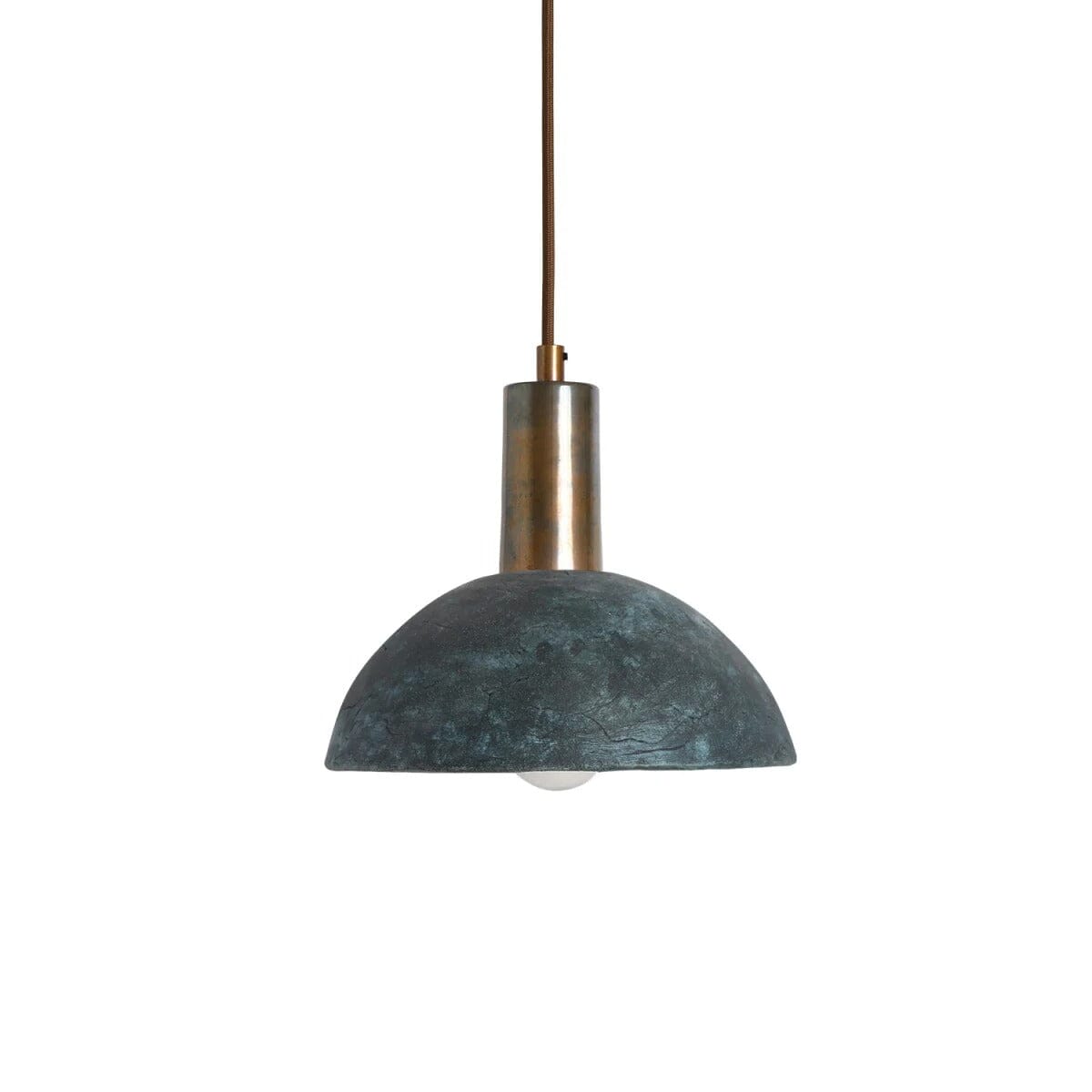 Liora | Organic Ceramic Dome Pendant Lamp 20cm In Blue Earth | Lersk
