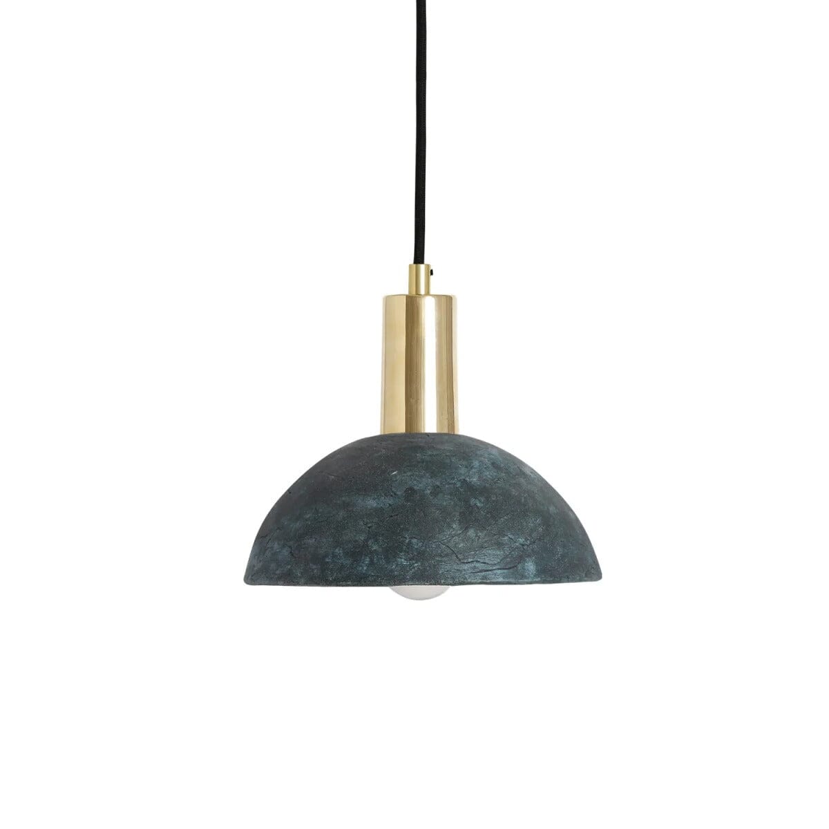 Liora | Organic Ceramic Dome Pendant Lamp 20cm In Blue Earth | Lersk