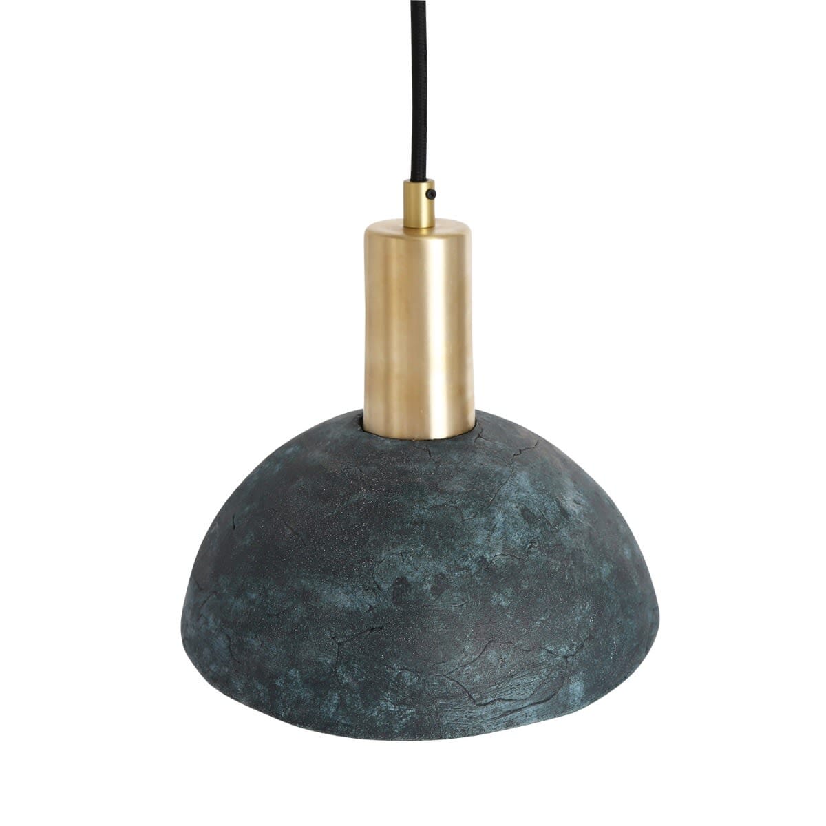 Liora | Organic Ceramic Dome Pendant Lamp 20cm In Blue Earth | Lersk