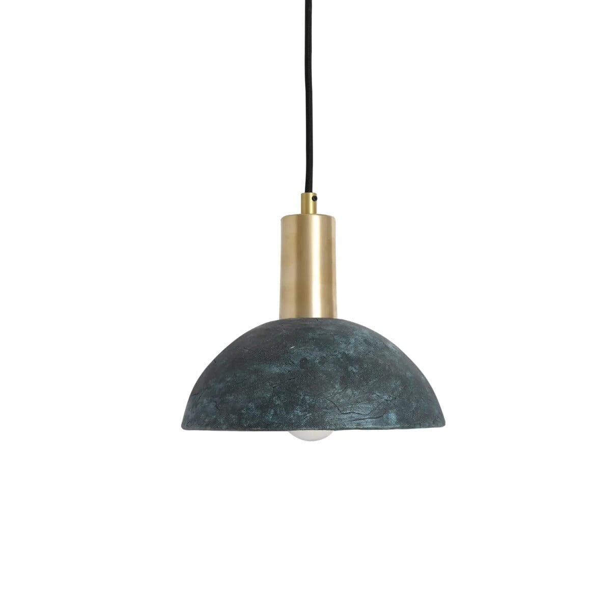 Liora | Organic Ceramic Dome Pendant Lamp 20cm In Blue Earth | Lersk