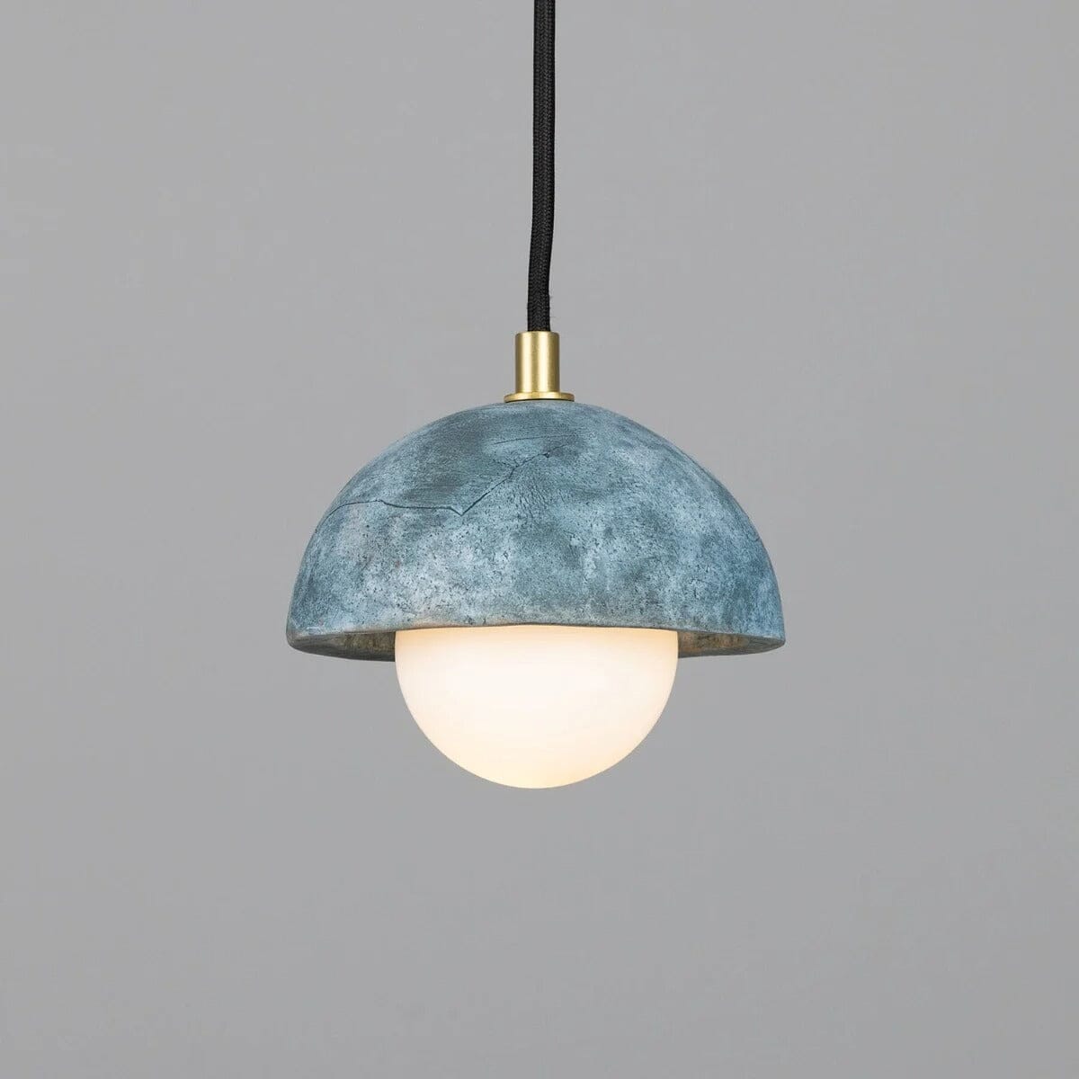 Lunari | Compact Ceramic Dome Pendant Light, 14 cm, Blue Earth | Lersk