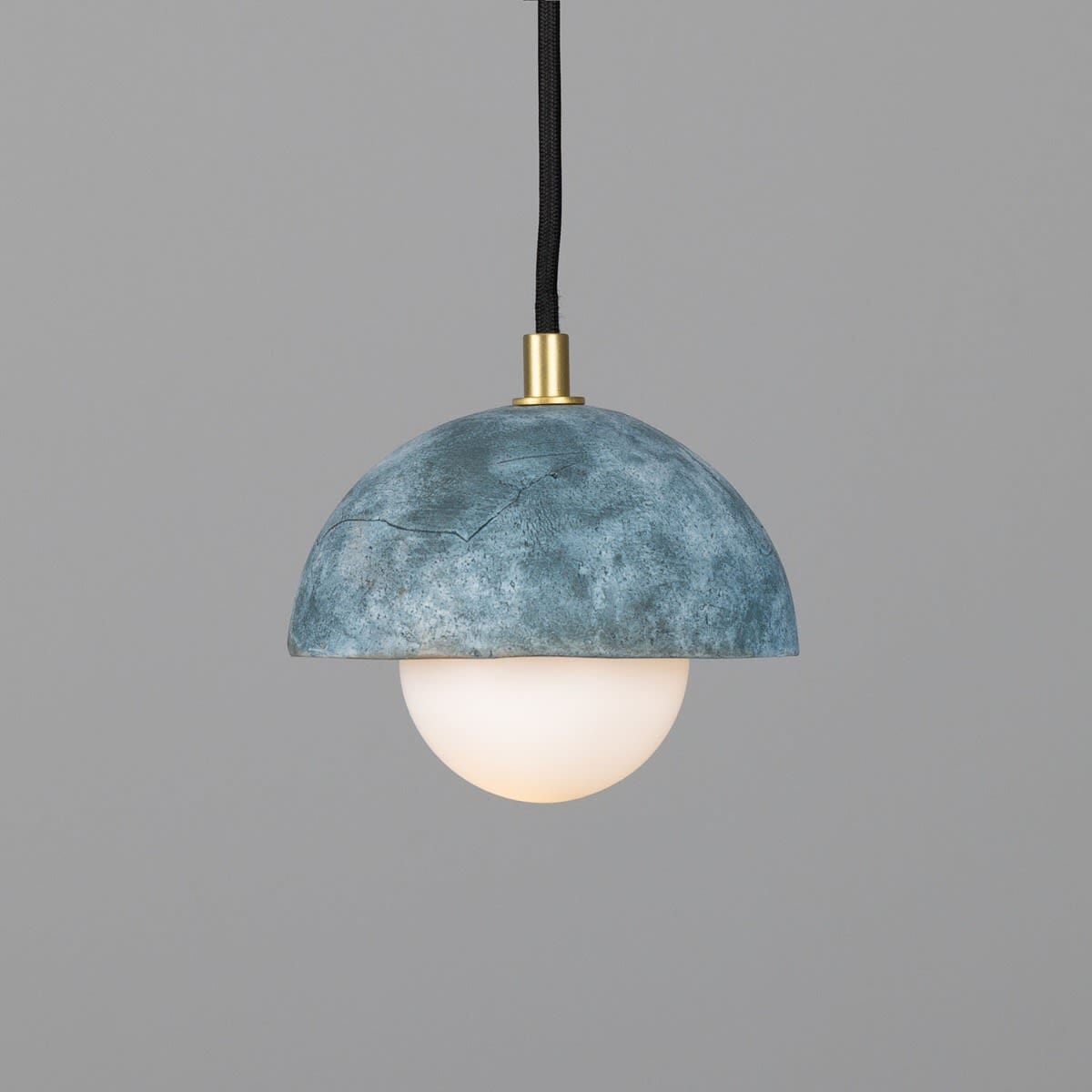 Lunari | Compact Ceramic Dome Pendant Light, 14 cm, Blue Earth | Lersk