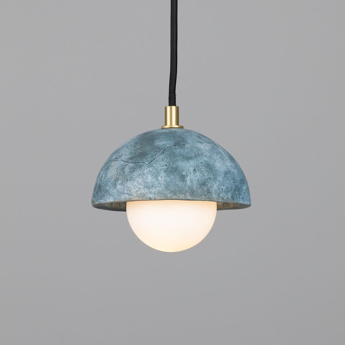 Lunari | Compact Ceramic Dome Pendant Light, 14 cm, Blue Earth | Lersk