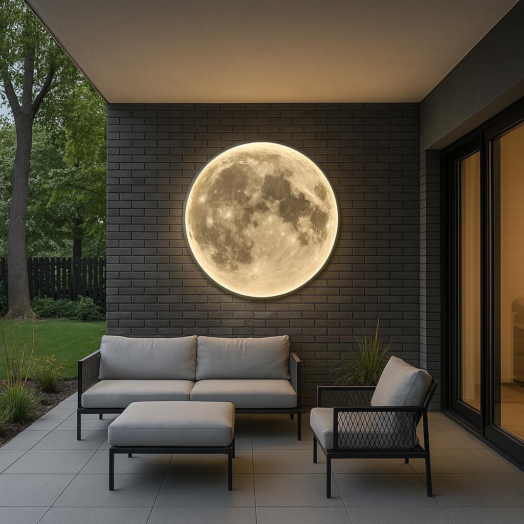 Lunara Moon Væglampe med realistisk krateroverflade og blødt LED-lys | Lersk