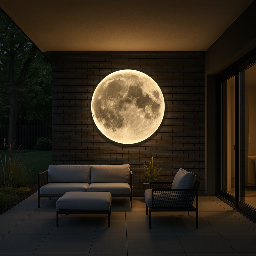 Lunara Moon Væglampe med realistisk krateroverflade og blødt LED-lys | Lersk