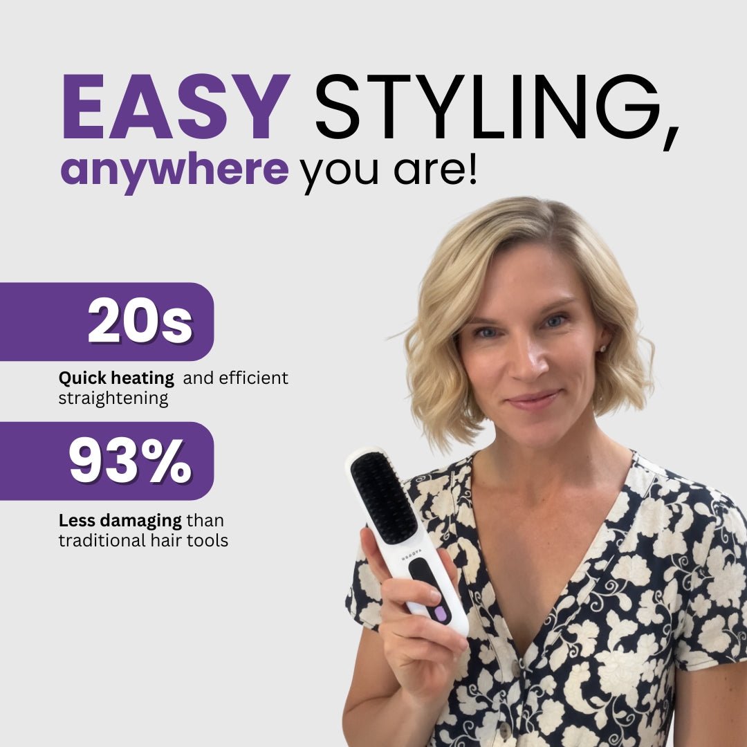 Cordless Portable Hair Straightener Brush with Ionic Technology & 3 Heat Settings | Lersk