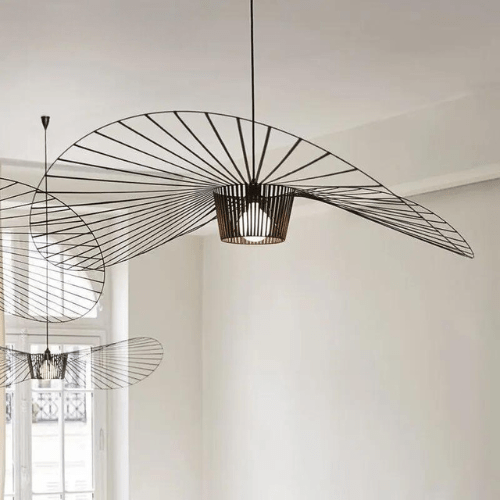 Lampadario Vexaera Moderno in Ferro e Tessuto con Stile Art Deco | Lersk