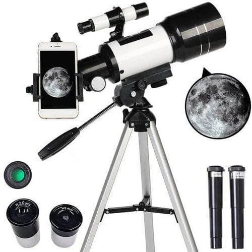 Professional Astronomical Telescope 70mm Aperture, 300mm Focal Length With Easy Setup For Stargazing And Nature | Lersk