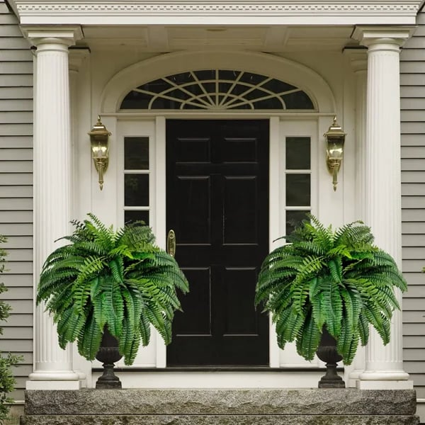Helecho Boston Artificial Resistente a los Rayos UV para Decoración Exterior, Realista, Impermeable y de Bajo Mantenimiento | Lersk