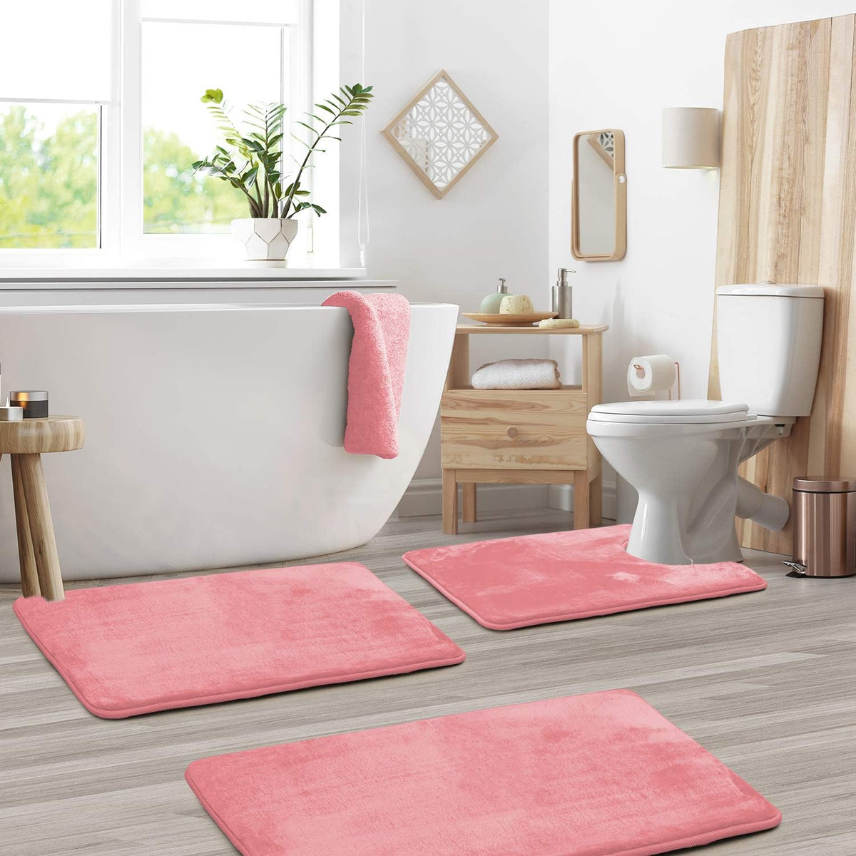 LuxeCloud Memory Foam Bath Mat Set 3-Piece Non-Slip