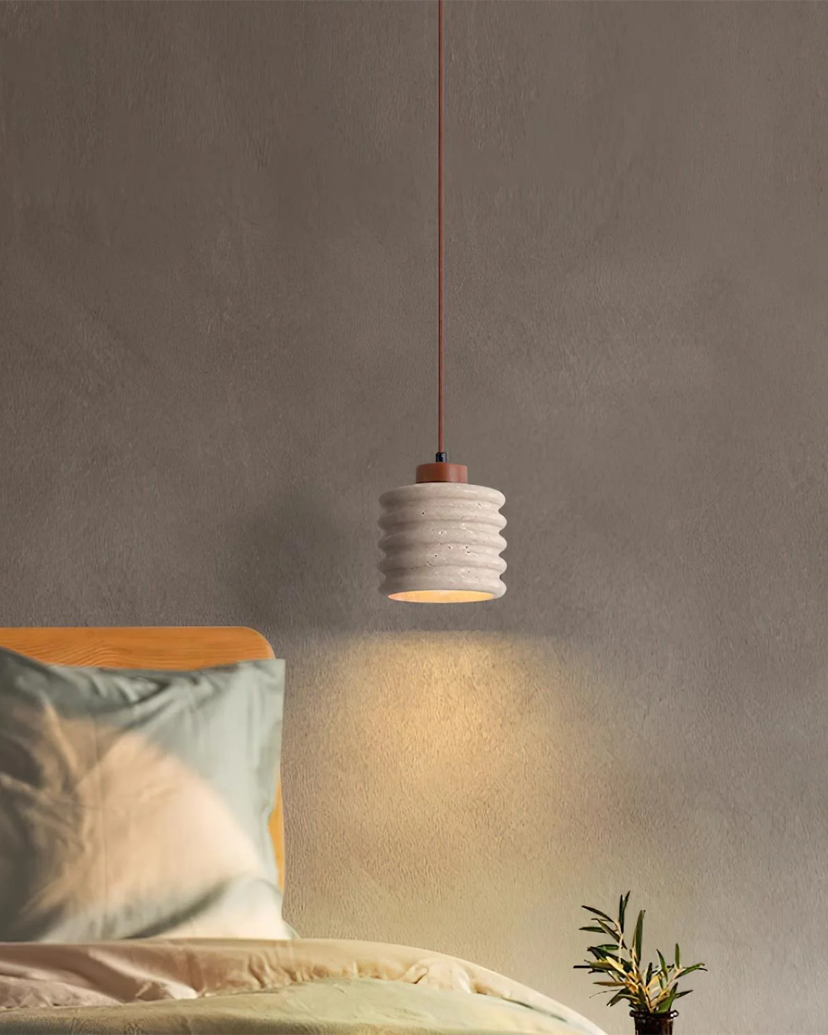 LumaVell Japandi Pendant Light With Wavy Ceramic Shade | Lersk
