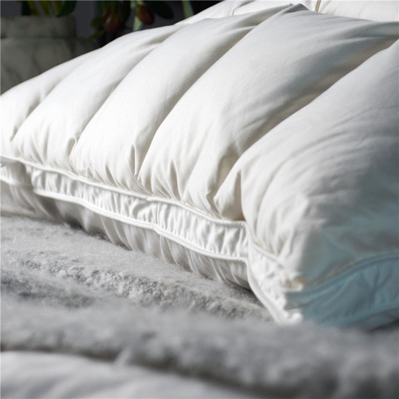 LumaNest Goose Down Pillow Set 2 Pack Natural Cotton | Lersk