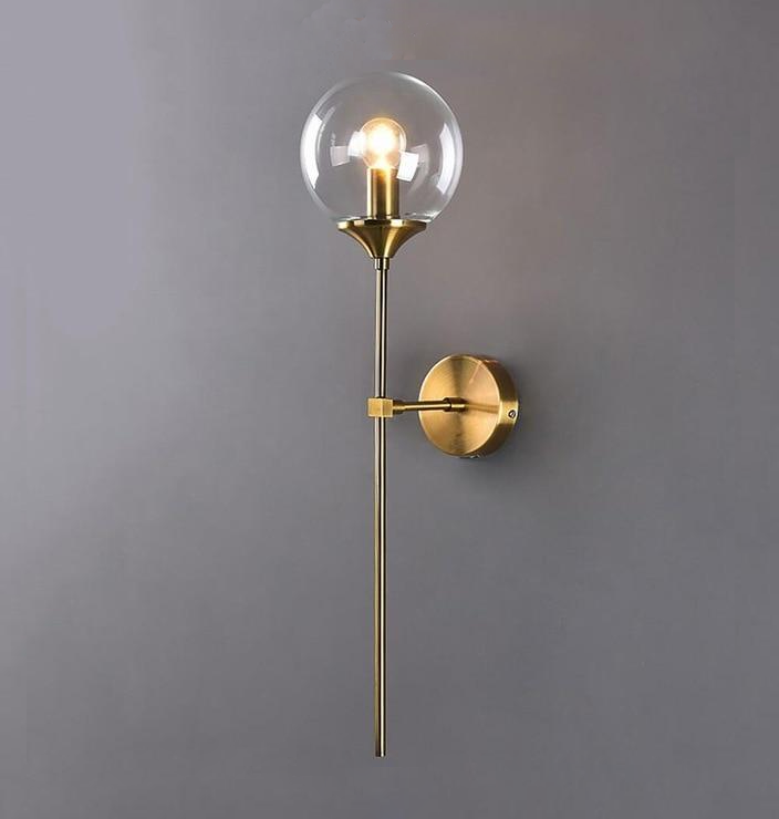 Glass Torch Wall Light in Brass | Lersk