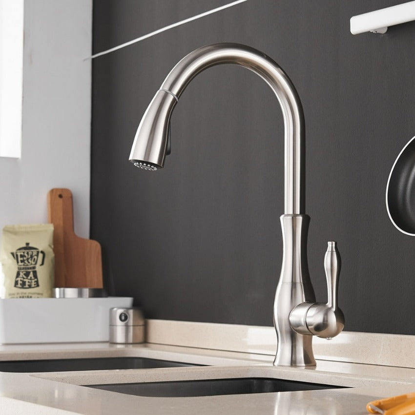 Anton Pull-Out Kitchen Faucet With Effortless Spray For Busy Homes | Lersk