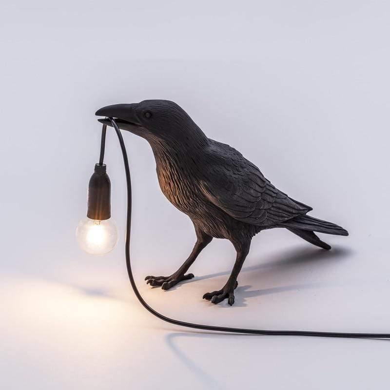 Rookhaven Whimsical Raven Bird Table Lamp for Living Room | Lersk