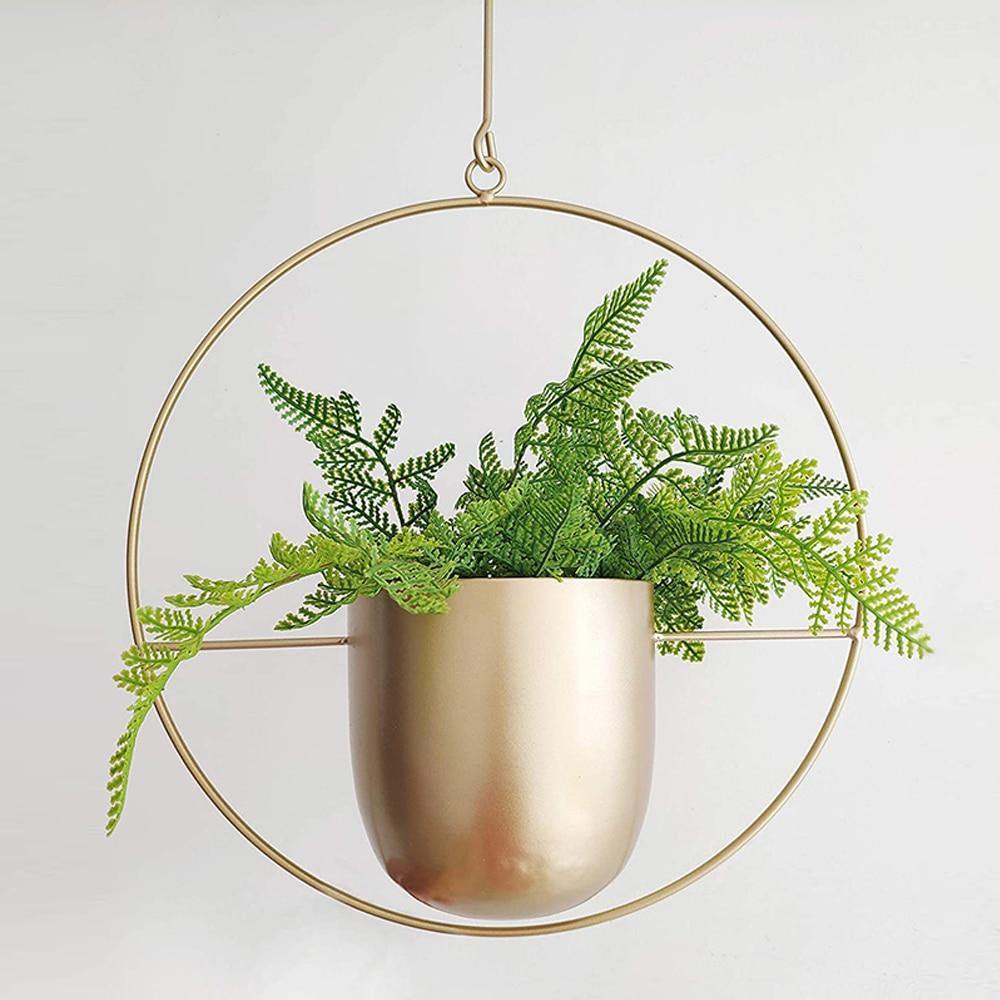 Nivara Inky Finish Metal Hanging Planter for Modern Homes | Lersk