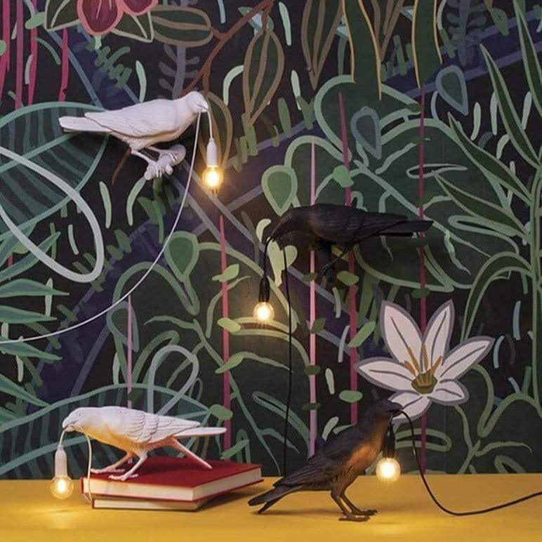 Rookhaven Whimsical Raven Bird Table Lamp for Living Room | Lersk