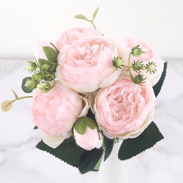 Peonie finte in seta da 12 pollici, set di 9 fiori artificiali | Lersk